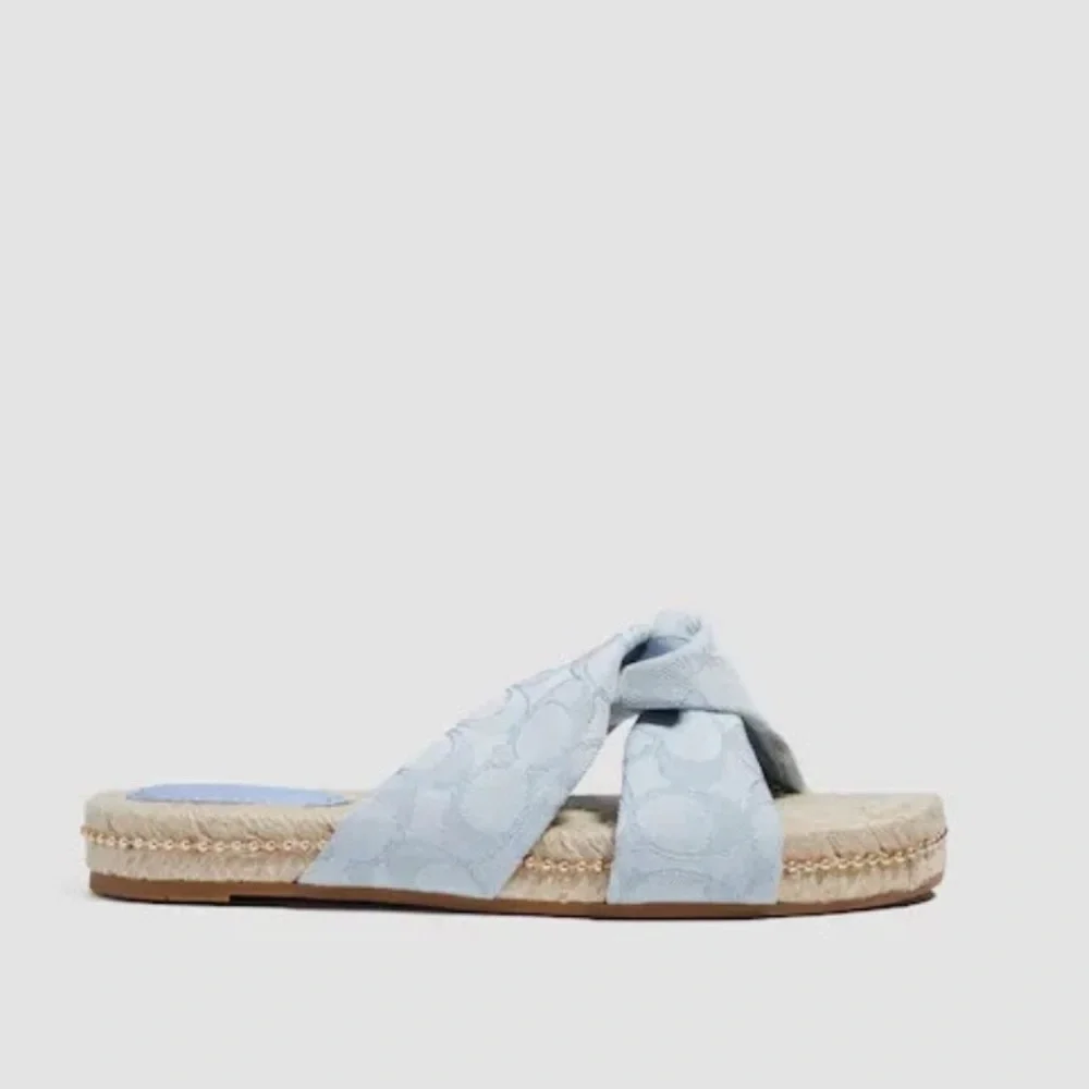 NWT Coach Charli Espadrille Sandals Light Blue Size 6.5